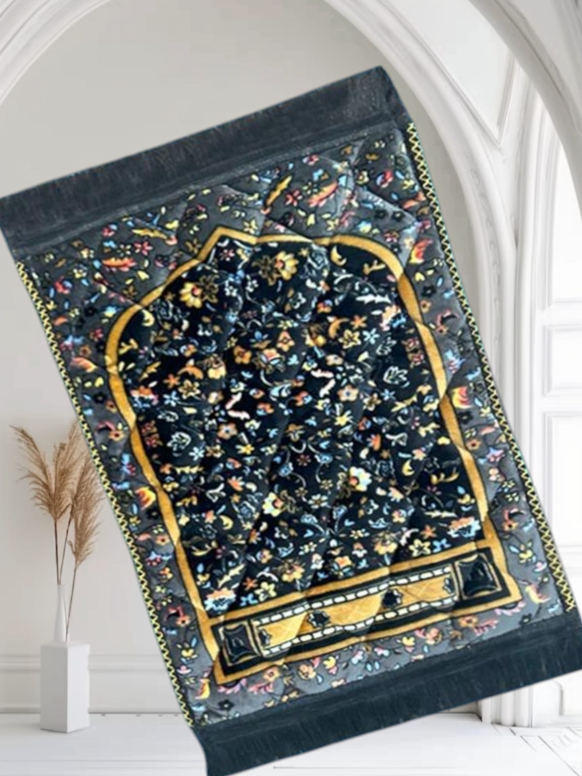 Kids Prayer Matt | Gray Multi Flower